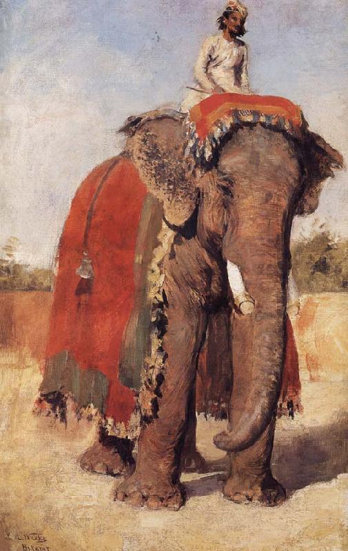 Edwin Lord Weeks A State Elephant at Bikaner Rajasthan oil painting image